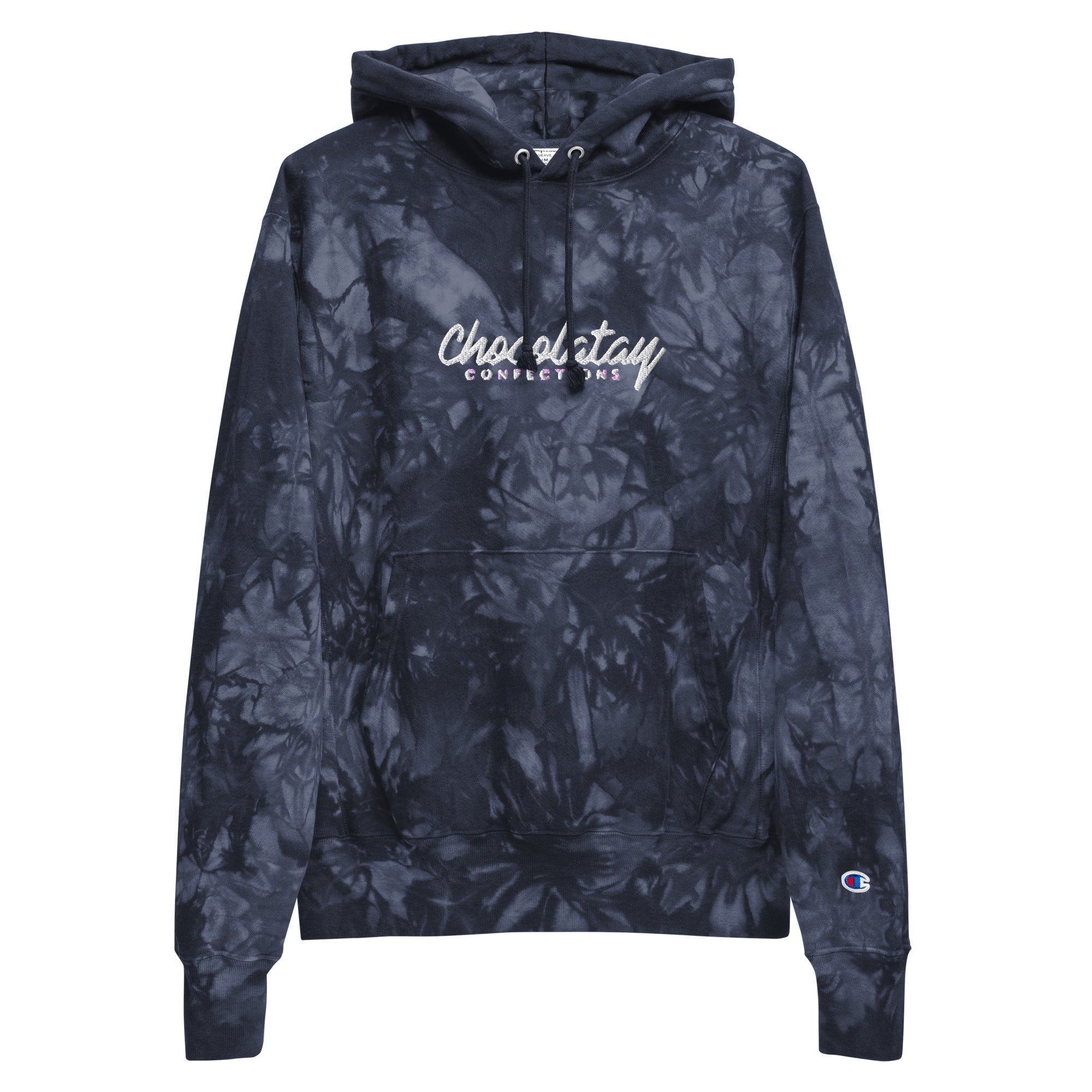 Chocolatay Embroidered Champion tie dye hoodie other colors available Chocolatay Confections